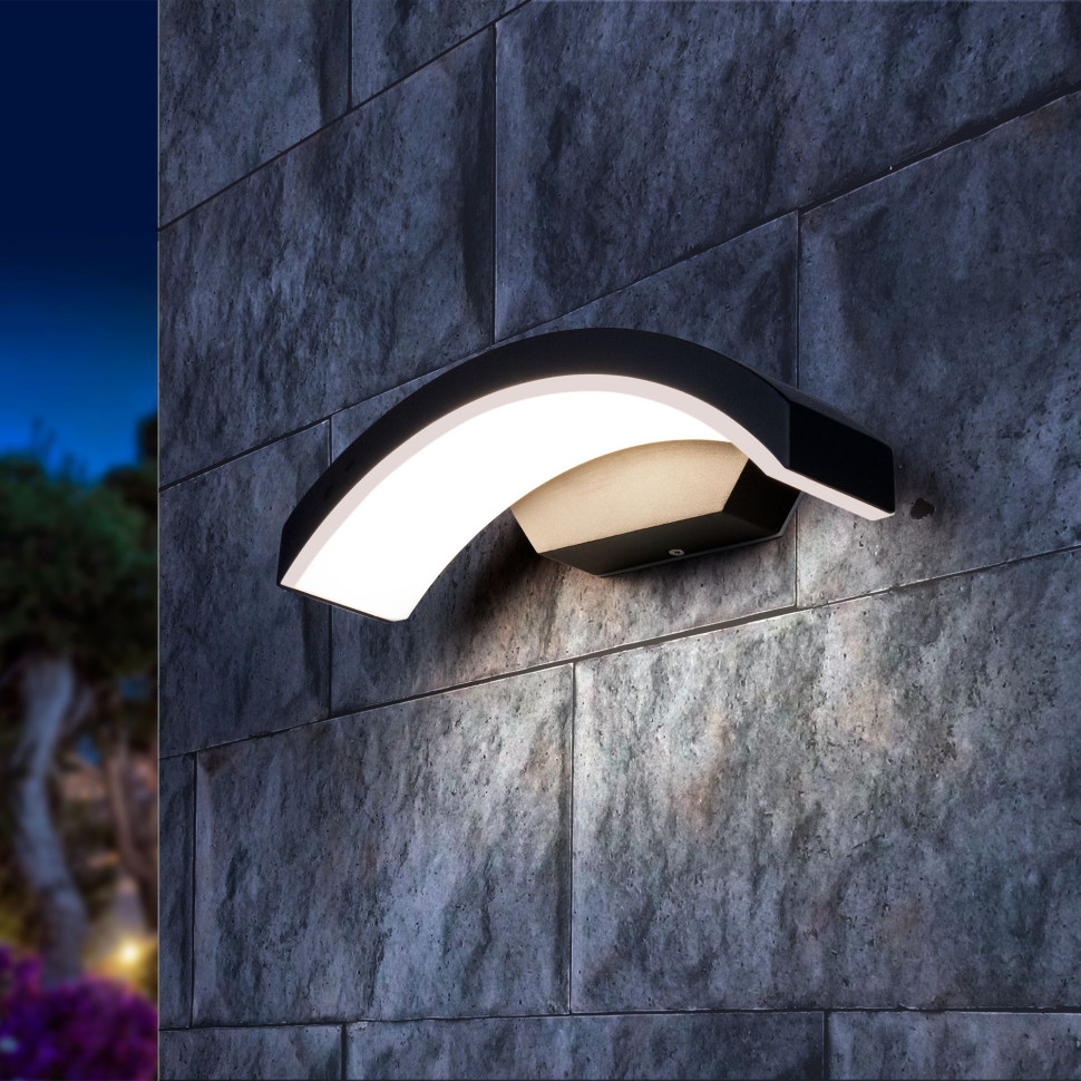Пылевлагозащи<wbr>щенный настенный светодиодный светильник Asteria D IP54 1671 Techno LED черный
