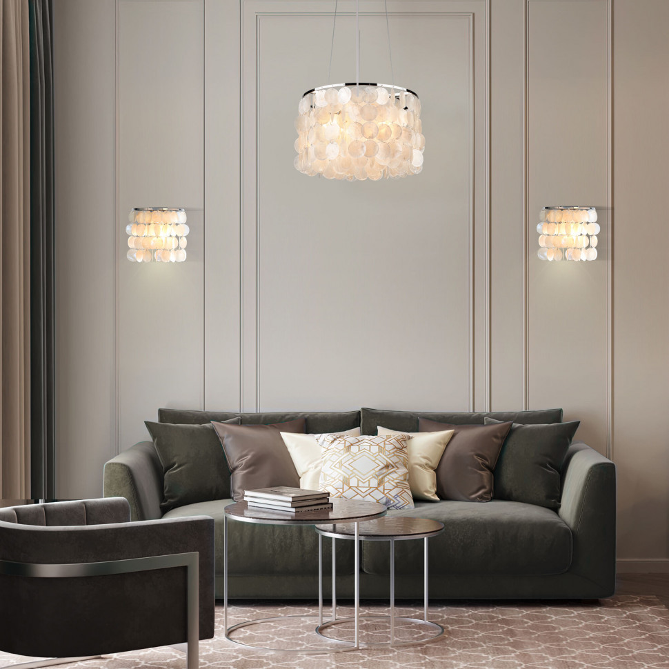 Бра с перламутром 60084/2 хром/перламутр