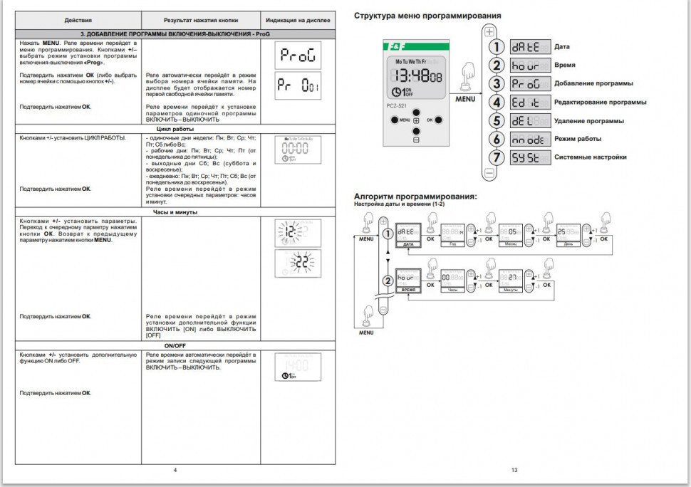 Реле времени программируемый PCZ-521