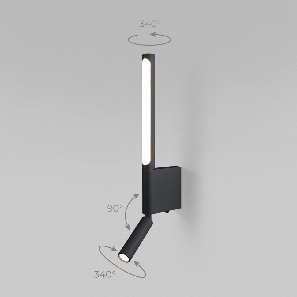 Настенный светодиодный светильник Elektrostandard Sarca 4690389180583 40111/LED черный a057584