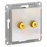 Аудиорозетка Systeme Electric Atlas Design двухместная, жемчуг ATN000487
