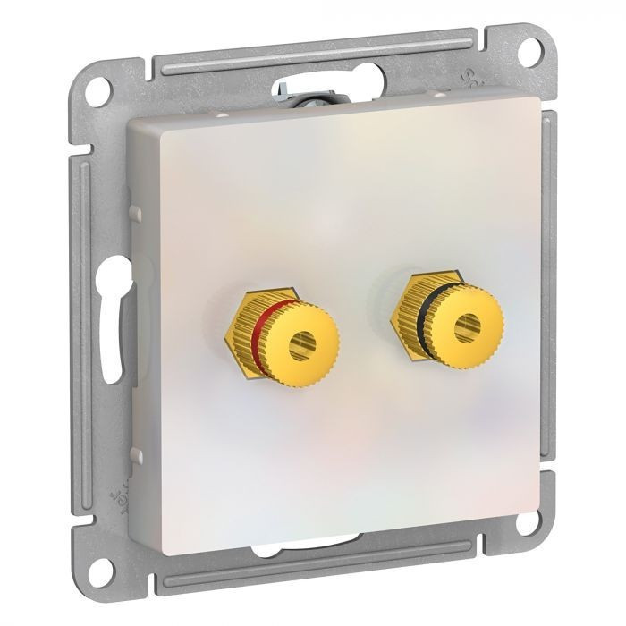 Аудиорозетка Systeme Electric Atlas Design двухместная, жемчуг ATN000487