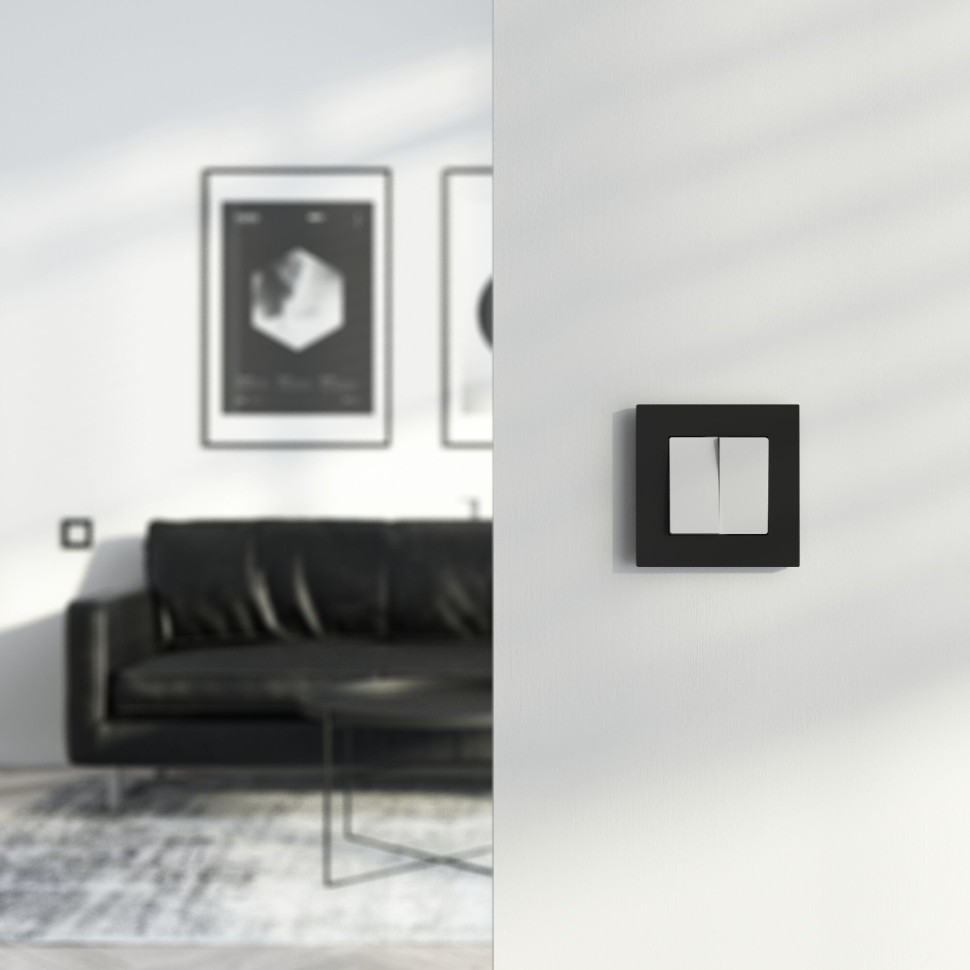 Выключатель двухклавишный проходной (белый) W1122001