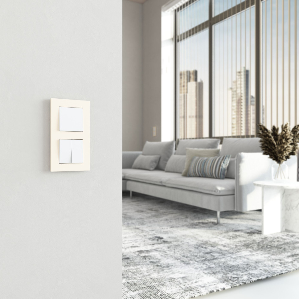 Выключатель двухклавишный проходной (белый) W1122001