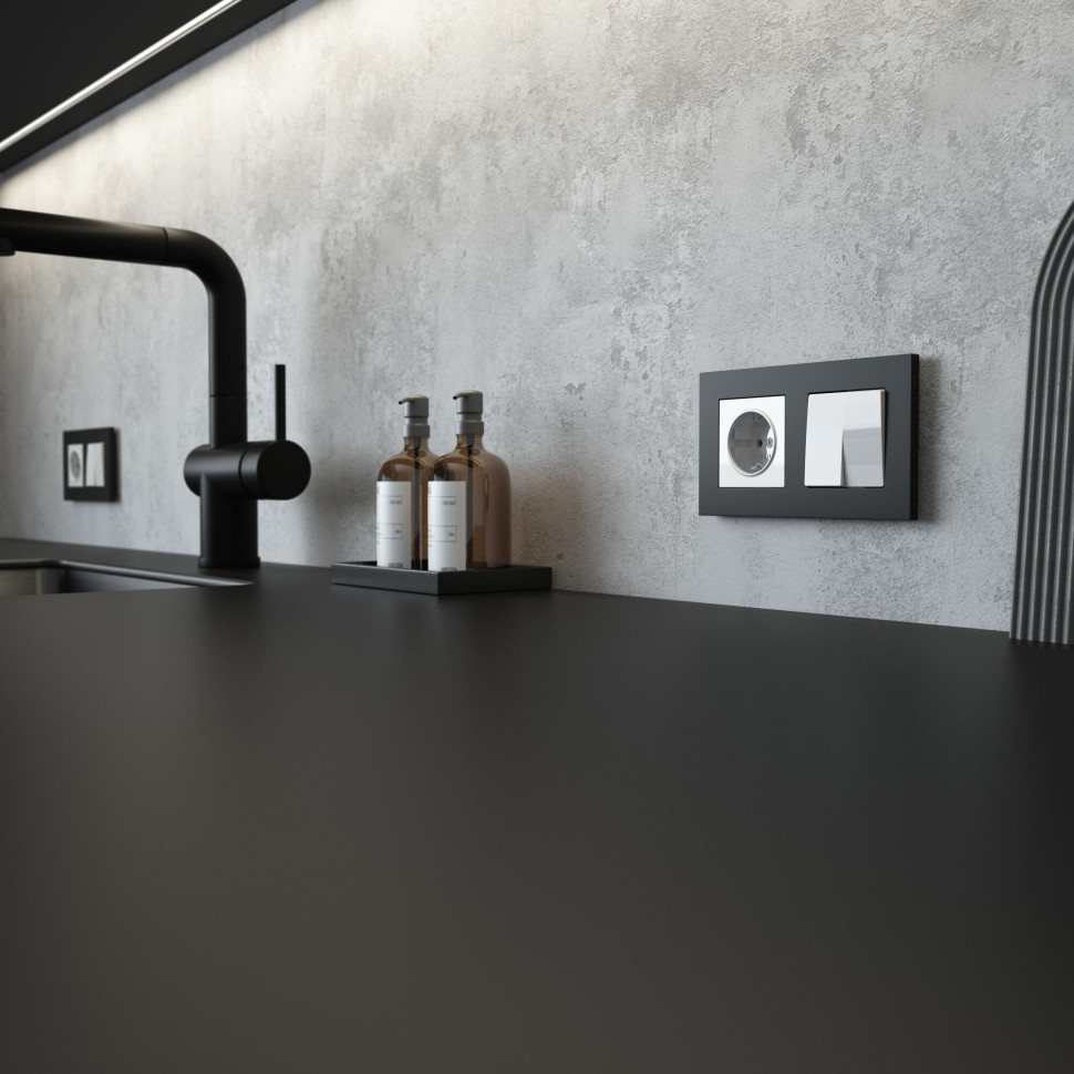 Выключатель двухклавишный проходной (белый) W1122001