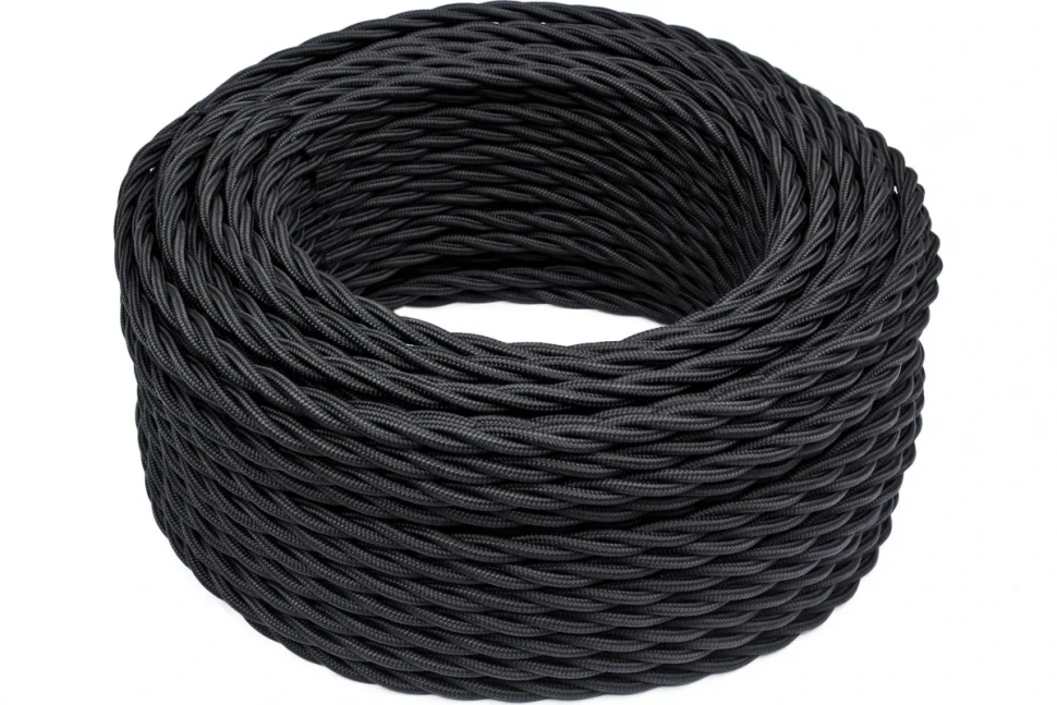 Витой провод 3x2,5 (50м) BIRONI Черный матовый B1-435-73-50