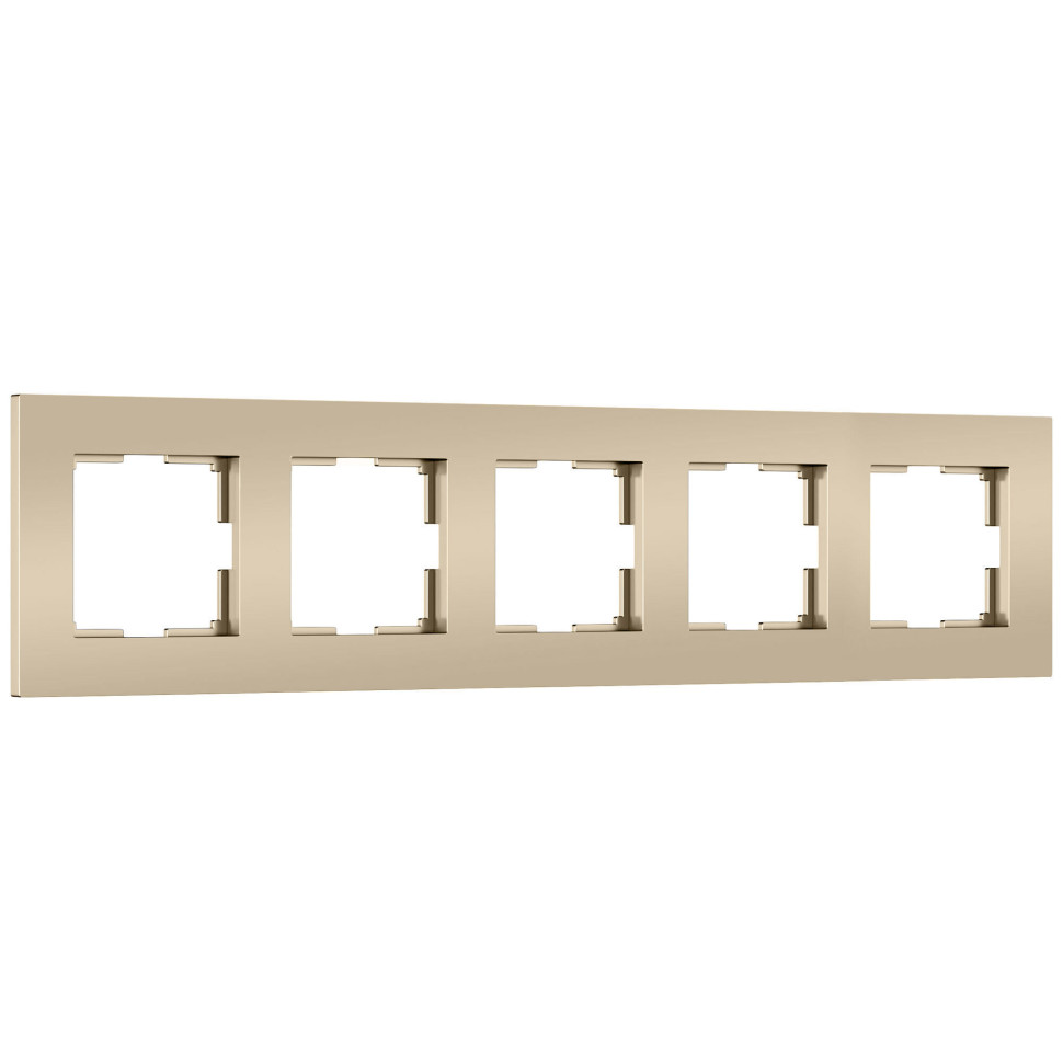 W0052911/ Рамка на 5 постов Slab (шампань софт) W0052911