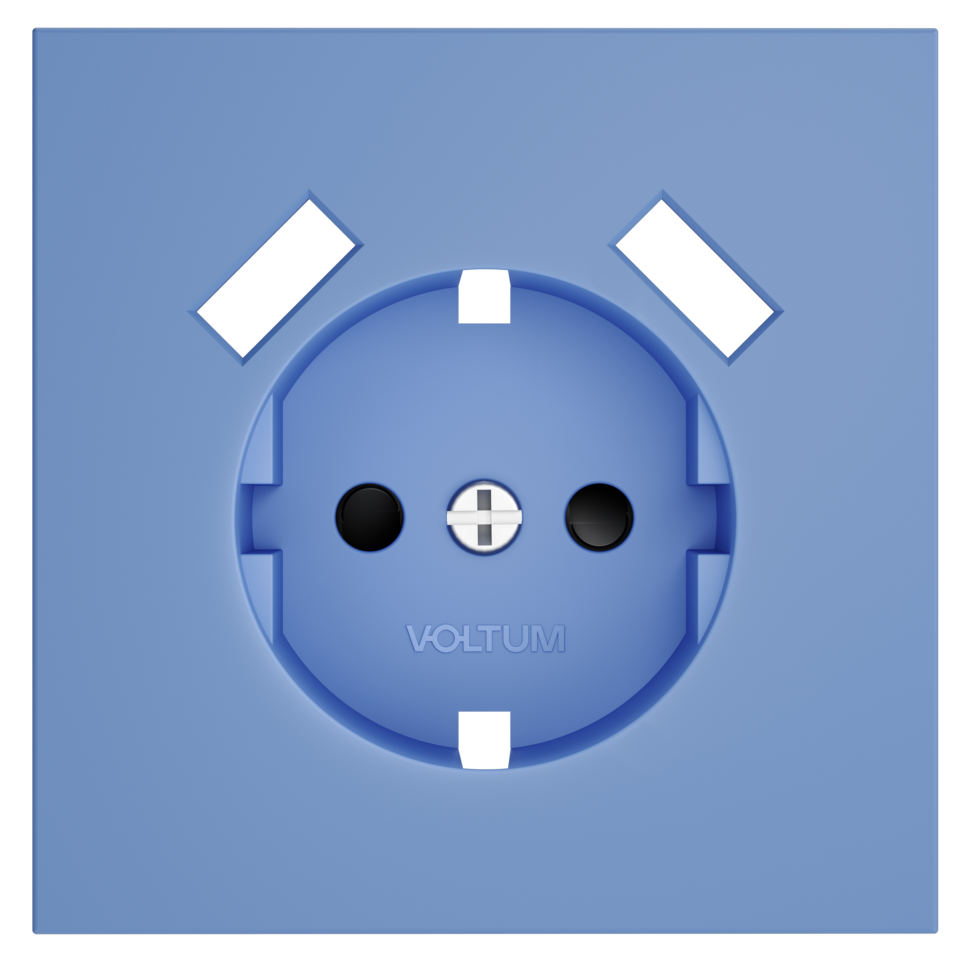 Накладка для розетки с заземлением и защитными шторками, с USB A+A, S70 (деним)