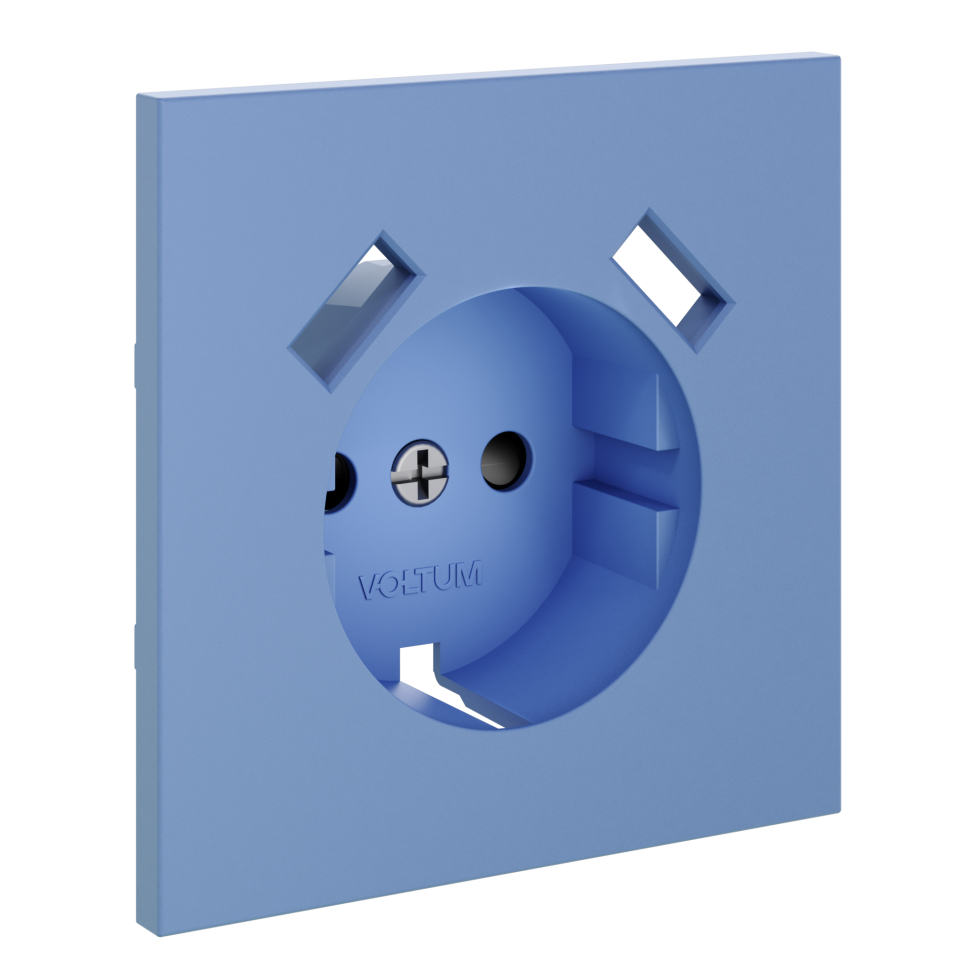 Накладка для розетки с заземлением и защитными шторками, с USB A+A, S70 (деним)