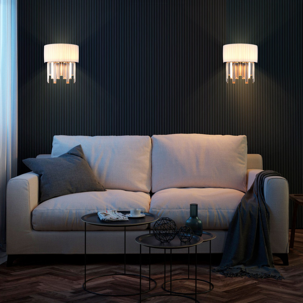 Бра с абажуром 10122/2 хром