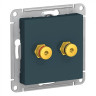 Аудиорозетка Schneider Electric Atlas Design двухместная, изумруд ATN000887