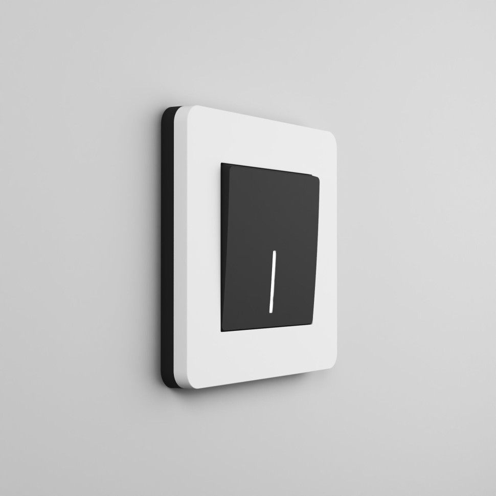 Рамка из поликарбоната на 1 пост Split белый/черный, soft-touch W0013068