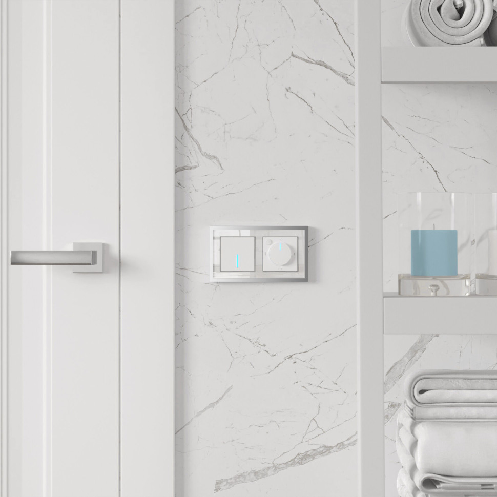 Рамка из металла на 2 поста Baguette белый/серебро W0022850