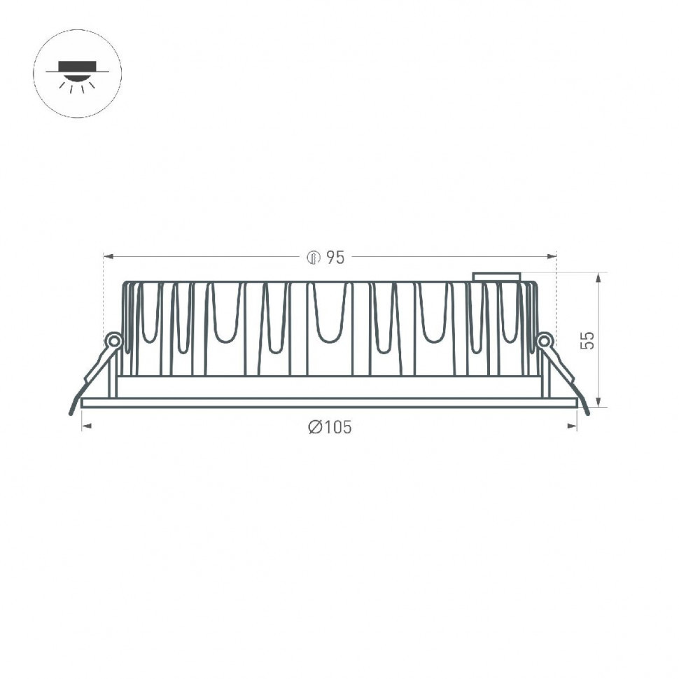 Встраиваемый светильник Arlight MS-MIST-BUILT-R105-9W Day4000 (WH, 110 deg, 230V) 039061