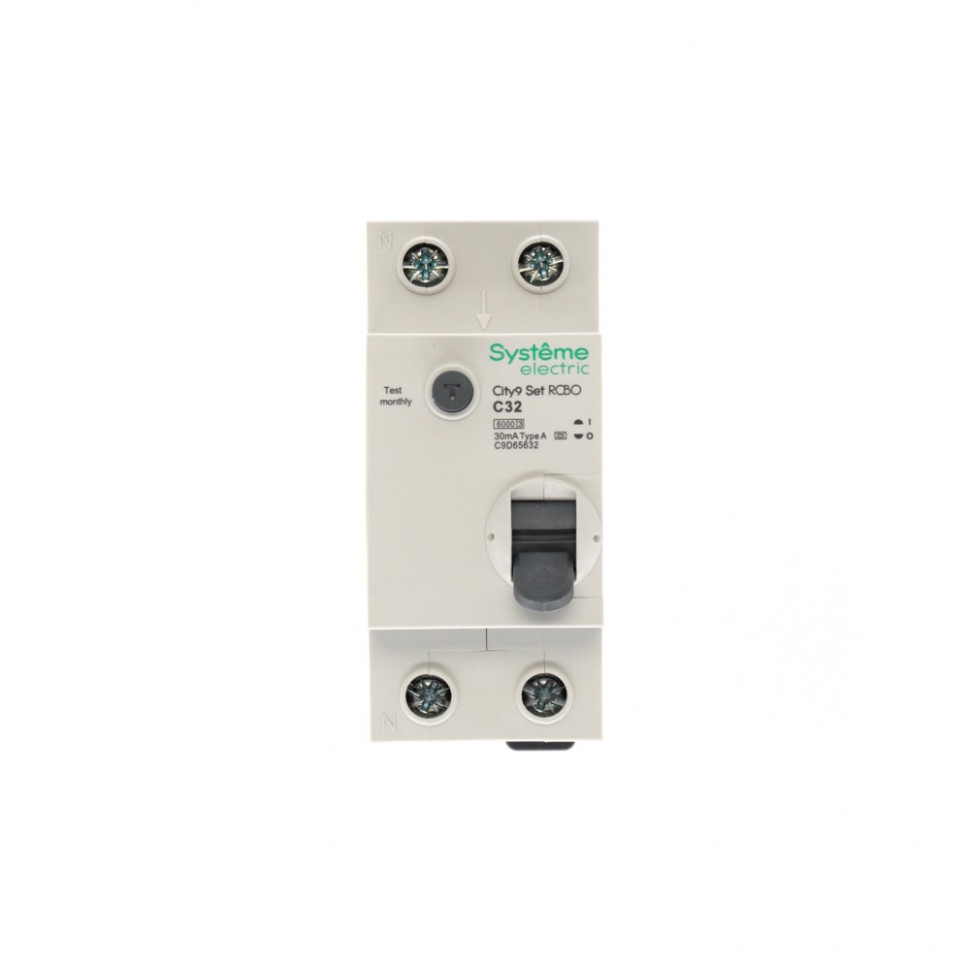 Дифференциальный автомат (АВДT) С 32A Тип-A 30мА 6kA 1P+N 230В Systeme Electric City9 Set C9D65632