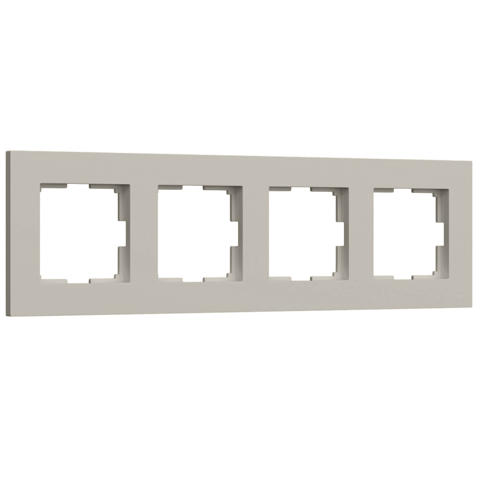 W0042917/ Рамка на 4 поста Slab (дымчатый софт) W0042917