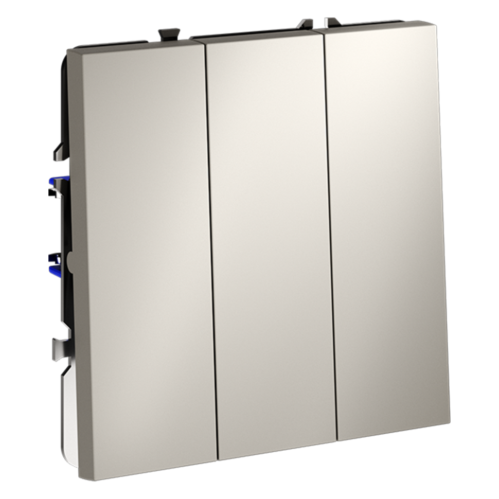 Выключатель встраиваемый VOLTUM S70 трехклавишный 10А, (кашемир)