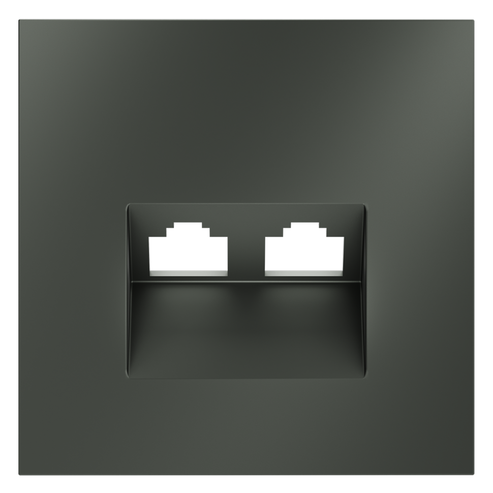 Накладка для розетки компьютерной двойной RJ45+RJ45 кат.6, S70 (титан)