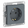 Розетка силовая Schneider Electric Atlas Design со шторками, грифель ATN000745