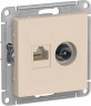 Розетка TV+RJ-45 Systeme Electric Atlas Design бежевая ATN000289