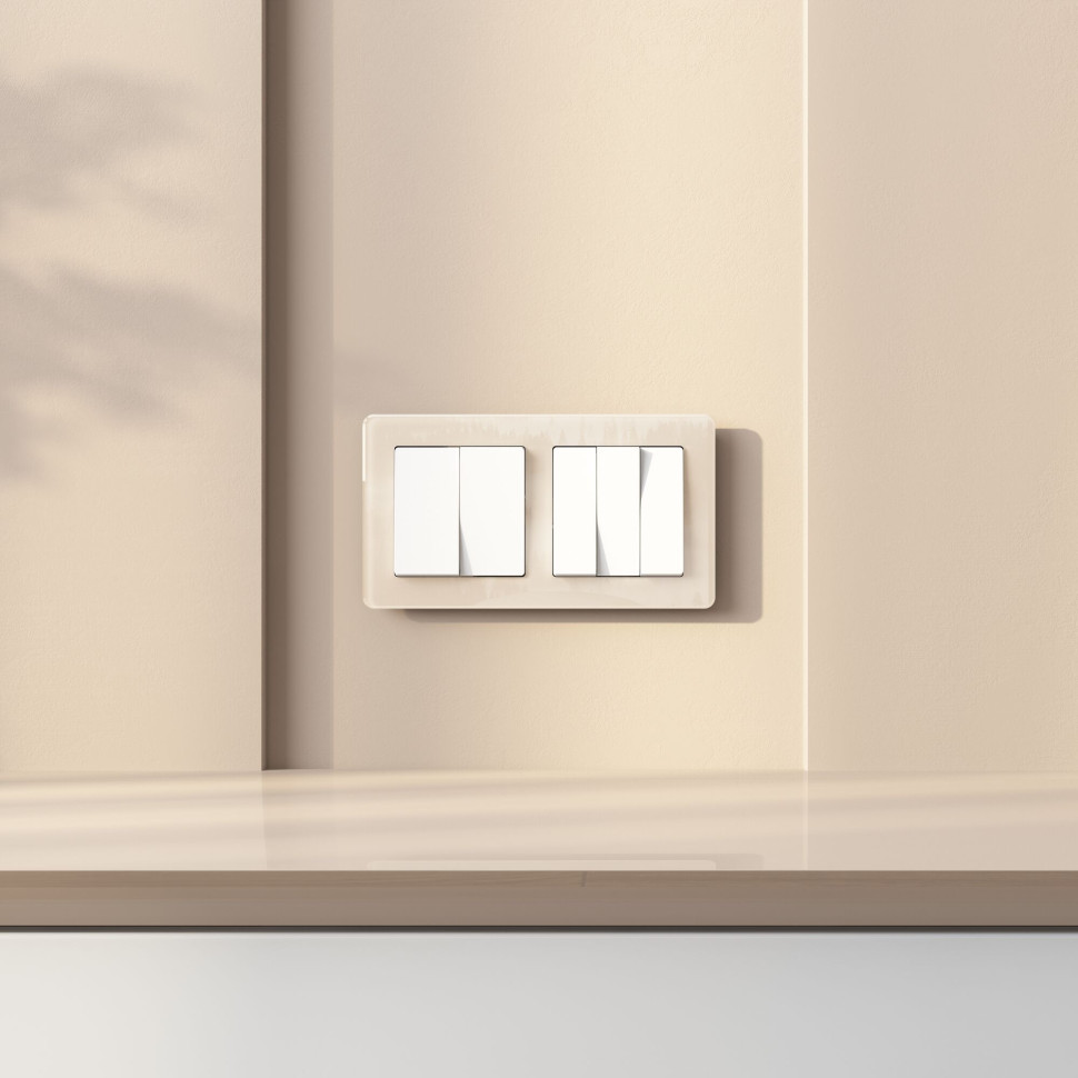 Выключатель двухклавишный с самовозвратом (белый) W1122401