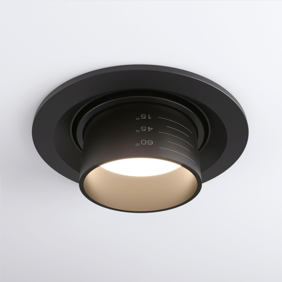 Встраиваемый светодиодный светильник с регулировкой угла освещения 9920 LED 15W 4200K черный