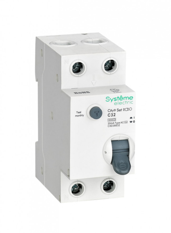 Дифференциальный автомат (АВДT) С 32A Тип-AС 30мА 6kA 1P+N 230В Systeme Electric City9 Set C9D36632