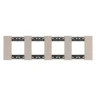 Рамка четверная (2+2+2+2 мод) с суппортом немецкий стандарт Bticino Living Now оптик