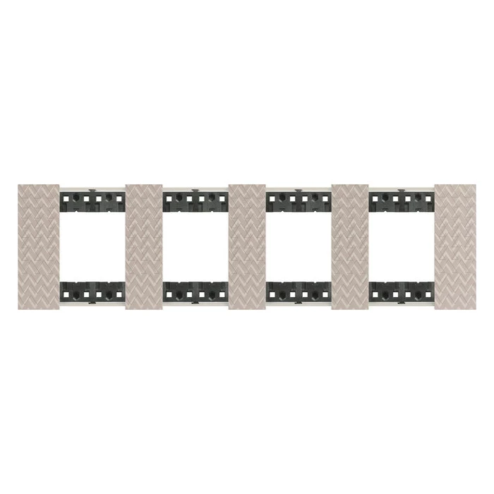 Рамка четверная (2+2+2+2 мод) с суппортом немецкий стандарт Bticino Living Now оптик 