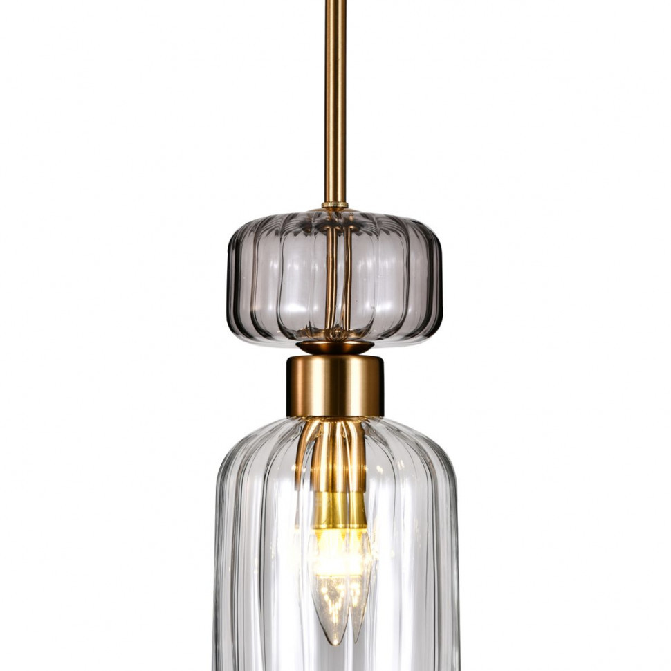 Подвесной светильник Escada Gloss 1141/1S Antique copper/Smoke/Clear