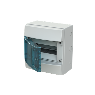 Бокс настенный 8М IP65 прозрачная зеленая дверь Mistral65 (с клемм) 1SLM006501A1201
