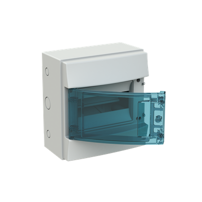 Бокс настенный 8М IP65 прозрачная зеленая дверь Mistral65 (с клемм) 1SLM006501A1201