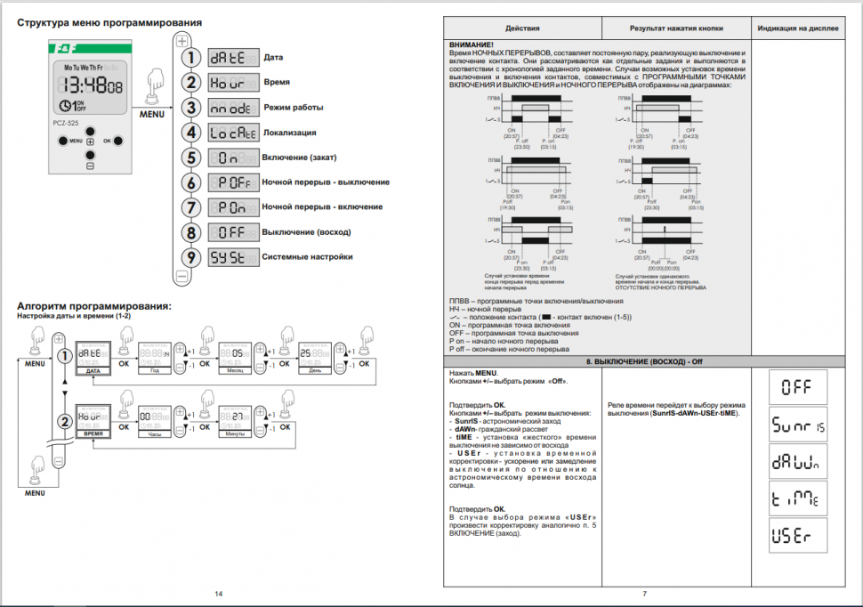 Астрономический реле времени PCZ-525 EA02.002.005 F&F