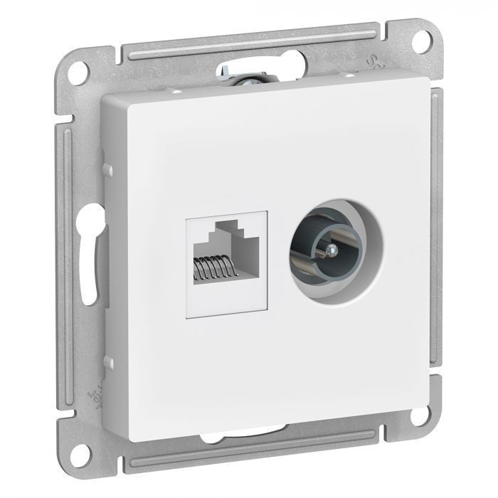 Розетка TV+RJ-45 Systeme Electric Atlas Design белая ATN000189