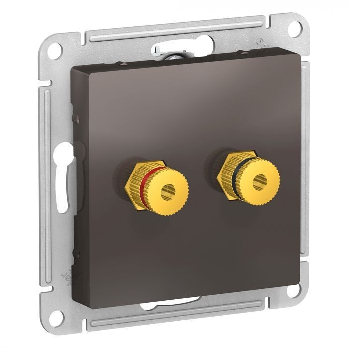 Аудиорозетка Systeme Electric Atlas Design двухместная, мокко ATN000687
