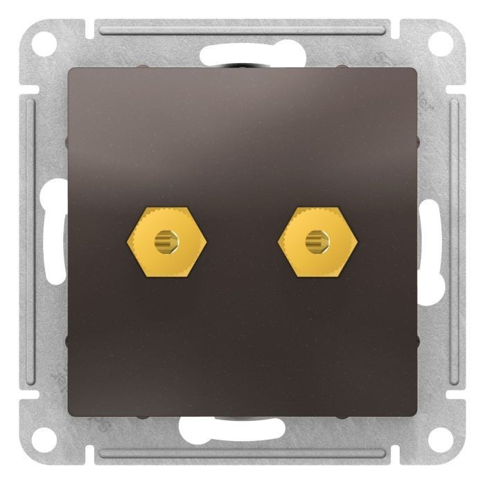 Аудиорозетка Systeme Electric Atlas Design двухместная, мокко ATN000687