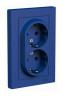 Розетка двойная Schneider Electric Atlas Design в сборе, аквамарин ATN001124