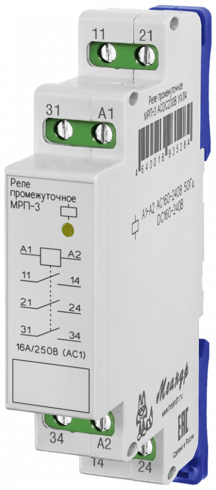 Реле промежуточное МРП-3 ACDC230В УХЛ4 Меандр