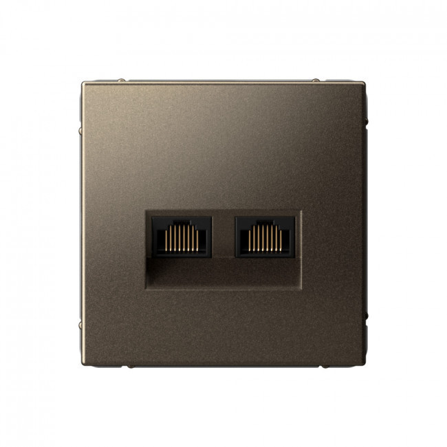 Розетка двойная Schneider Art Gallery RJ-45 кат. 6a, Мокко GAL000688