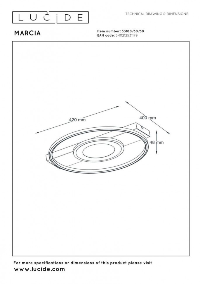 Потолочный светильник Lucide Marcia 53100/30/30