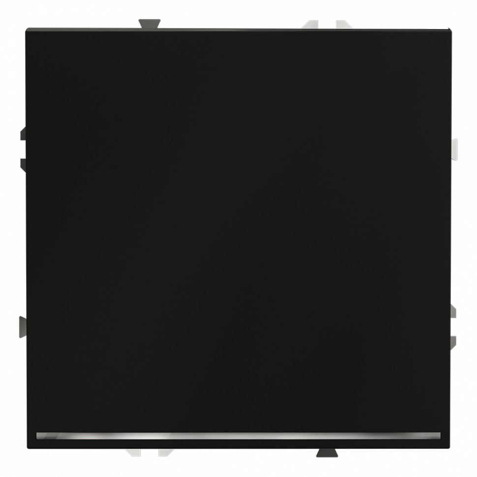 Выключатель встраиваемый VOLTUM S70 одноклавишный с подсветкой 10А, (черный матовый) VLS010208