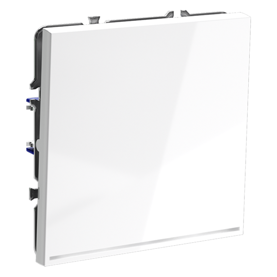 Проходной переключатель встраиваемый VOLTUM S70 одноклавишный с подсветкой 10А, (белый глянцевый)