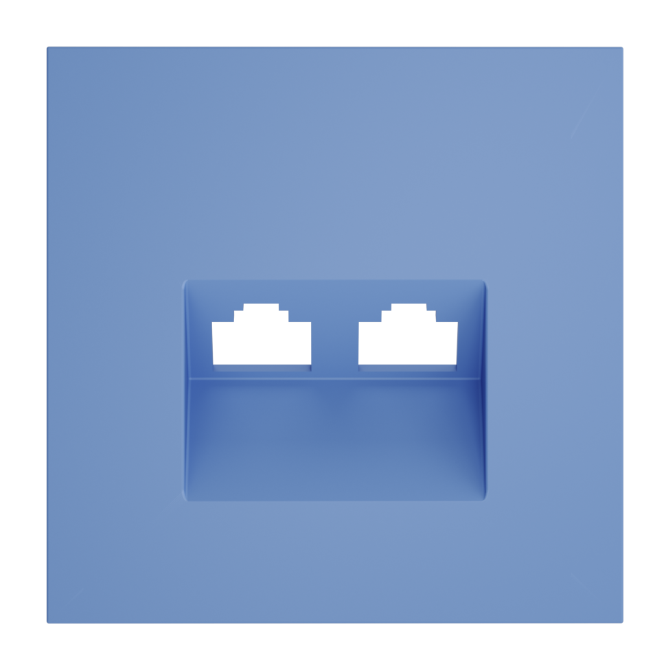 Накладка для розетки компьютерной двойной RJ45+RJ45 кат.6, S70 (деним)