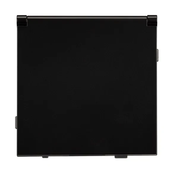 Розетка с заземлением Schuko с крышкой с защитными шторками, 250В, 16А, IP-44, NEO винтовые контакты (черный)