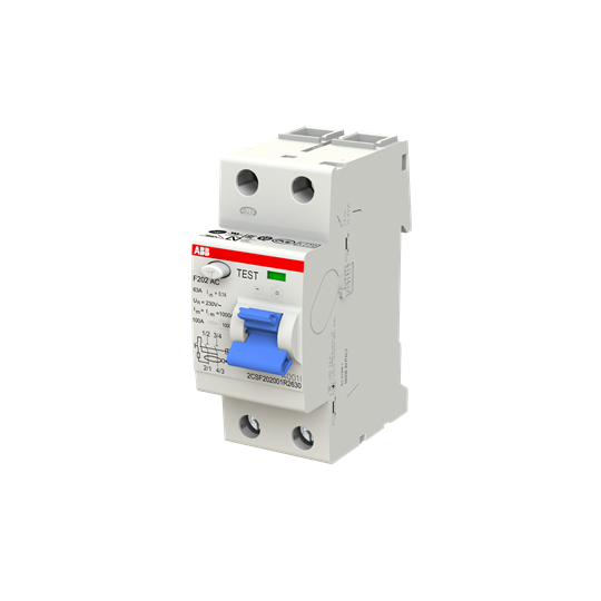 Устройство защитного отключения (УЗО) ABB F202 AC-63/0.1 Тип-AC 2P 63A 100мА 2CSF202001R2630