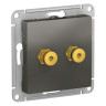 Аудиорозетка Schneider Electric Atlas Design двухместная, сталь ATN000987