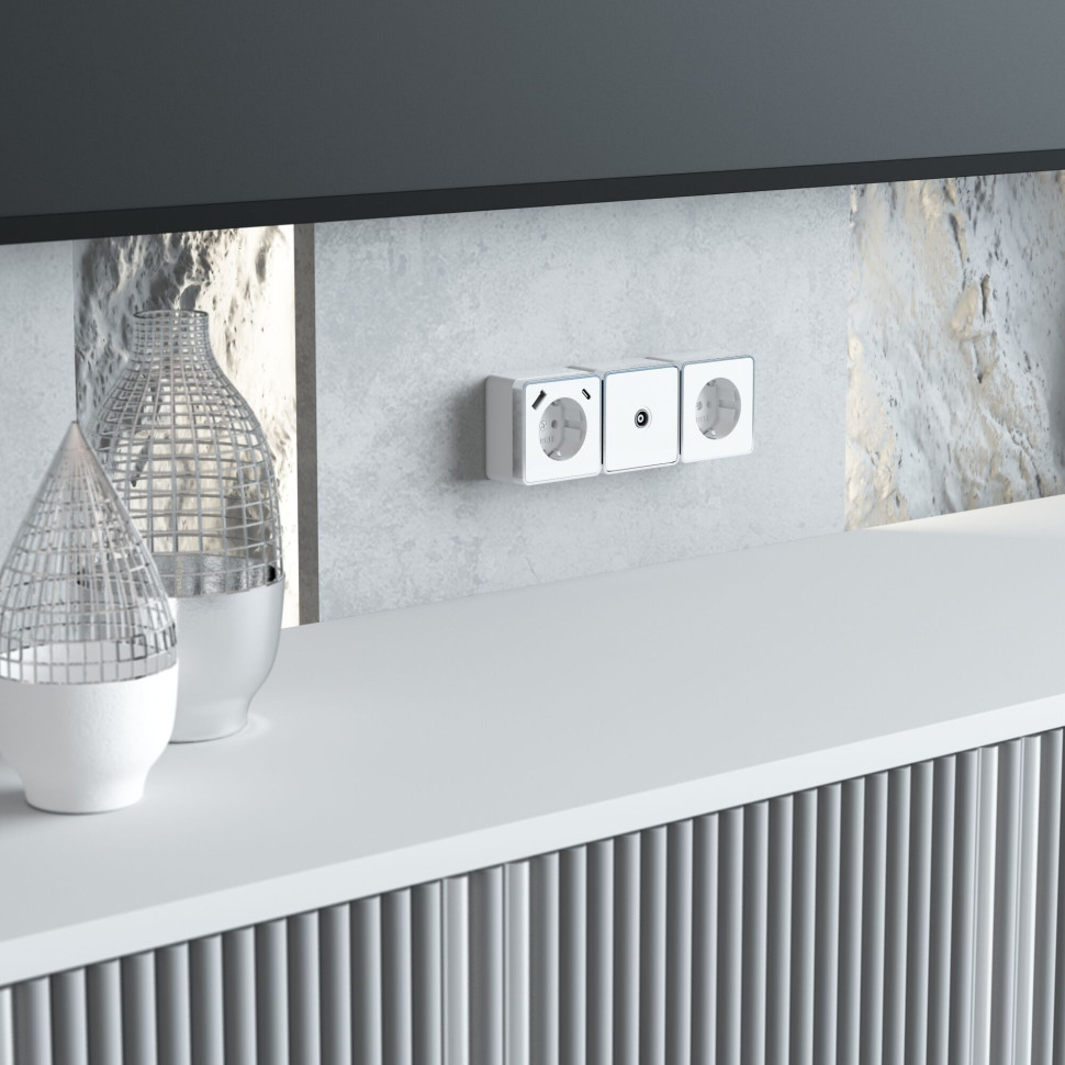 ТВ-розетка оконечная Gallant белая W5083001