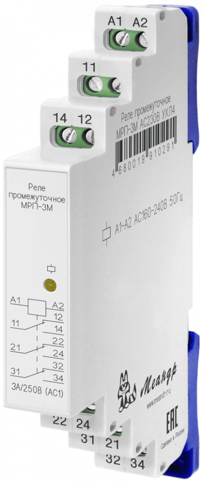 Реле промежуточное МРП-3М AC230В УХЛ4 Меандр