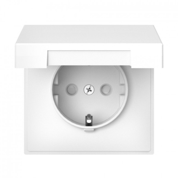 Розетка силовая со шторками и крышкой IP20, Schneider Electric Art Gallery белая GAL000146