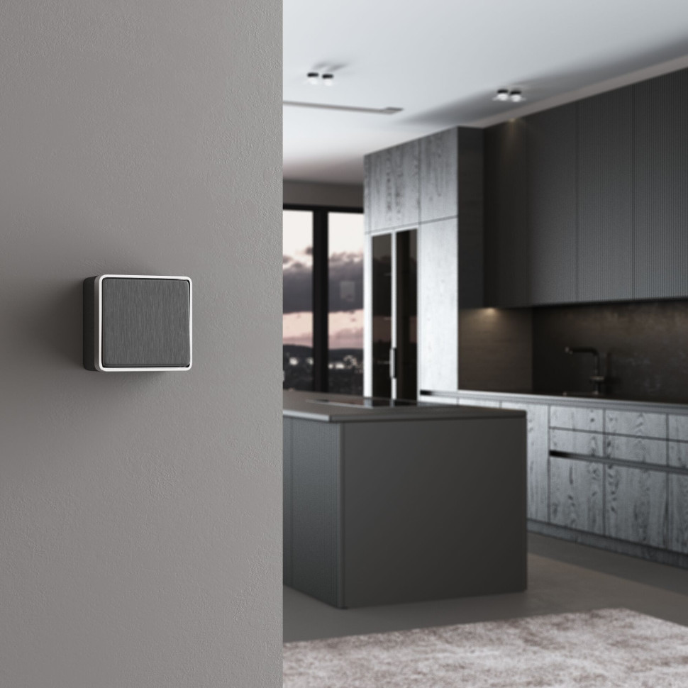 Выключатель одноклавишный Gallant графит рифленый W5010004